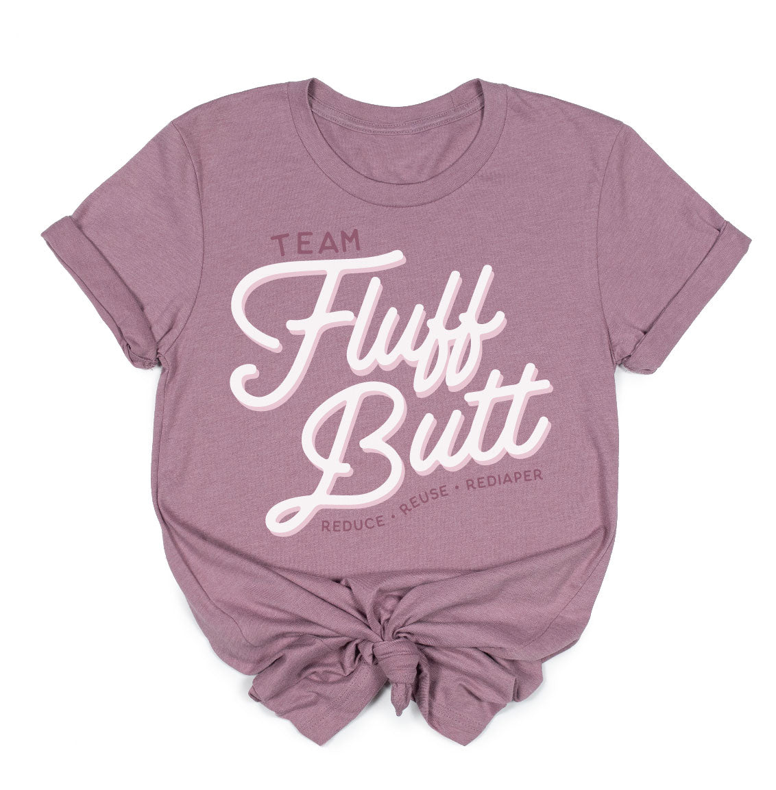Adult Tee — Team Fluff Butt (Heather Orchid)