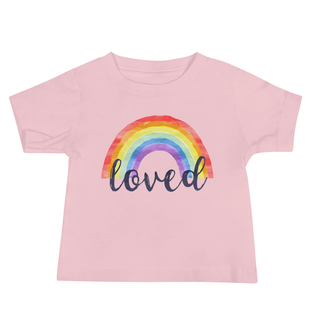 Baby Tee — Loved With Rainbow